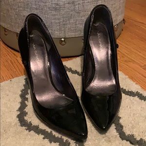 Real leather pointed toe heels